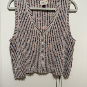 Universal Thread Multicolor Speckled Ribbed Knit Vest
